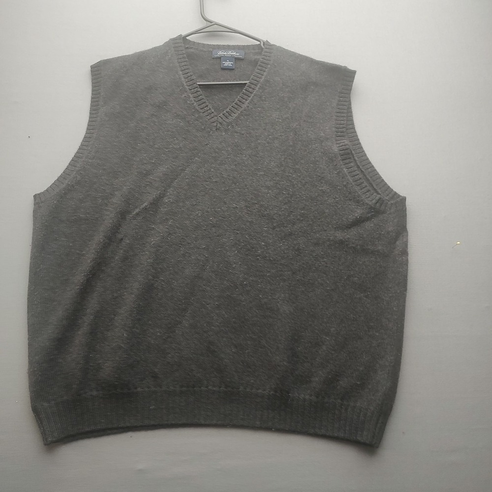 Brooks Brothers Men's Black Lamb Wool Sweater‎ Vest XL